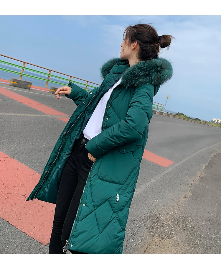 Winter Jacket Women Parkas for Coat Fashion Female Down Jacket With a Hood Large Faux Fur Collar Coat Autumn high quality
