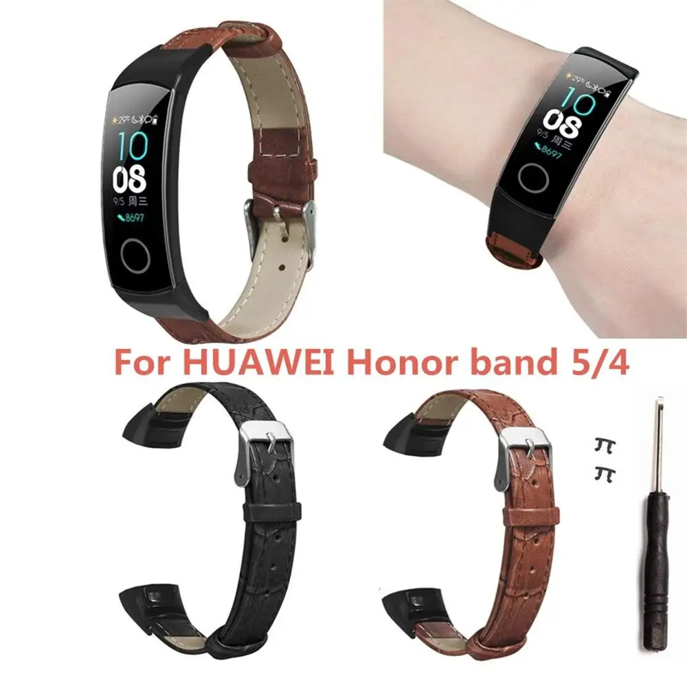 Для huawei Honor Band 5/4 кожаный классический ремешок для часов сменный ремешок умные наручные часы долговечные аксессуары#805