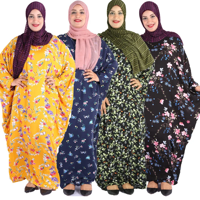 Новый мусульманский Повседневный халат Abaya с рукавами летучая мышь различных