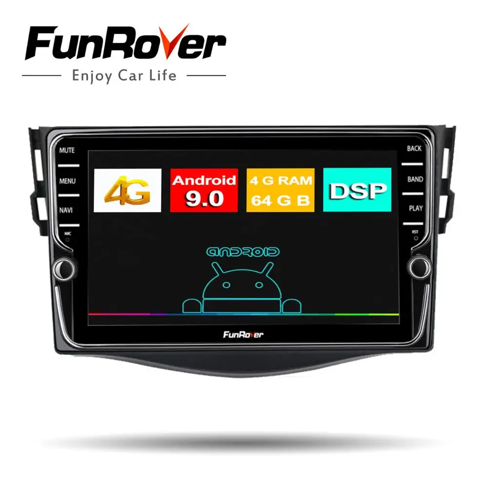 Funrover Octa 8 Core 2 din Android 9.0 Car DVD Player radio for RAV4 Rav 4 2007 2008 2009 2010 2011 Car Radio GPS Navigation DSP