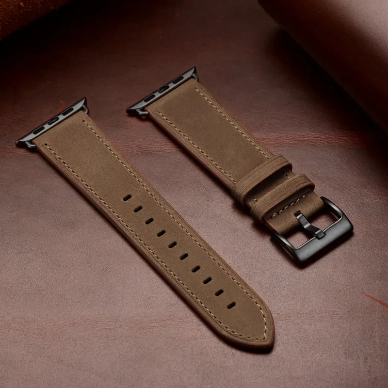 Ремешки для наручных часов для Apple Watch, 44 мм, 40 мм, серия 5/4, натуральная кожа, браслет для iWatch, ремешок 42 мм, 38 мм, серия 3/2/1 - Цвет ремешка: H