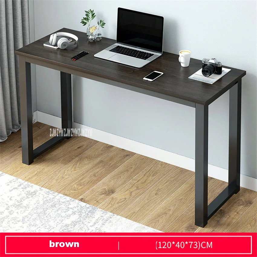 120cm brown B2783 80/100/120/140 см Современный зимняя обувь без молнии доска Сталь рамки Офисный Компьютерный стол бытовой экономичный большой рабочий стол, стол для обучения - Цвет: 120cm brown