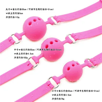 3 Sizes Safety Silicone Open Mouth Gag Ball Bondage Restraints Sex Toys For Women Slave Gag With Open Holes For Couples SP0092 6