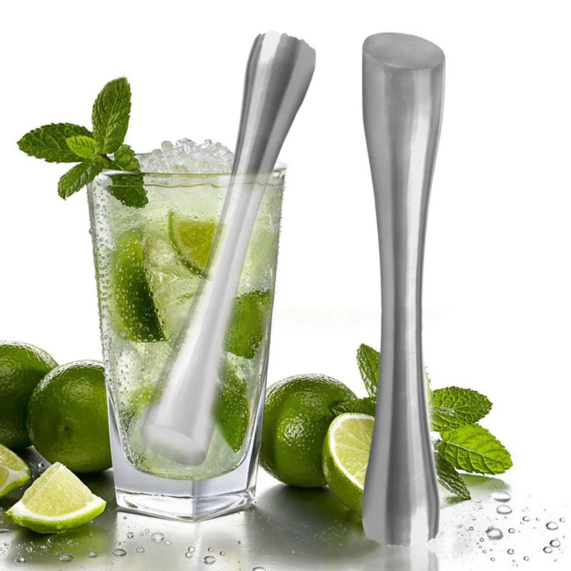 Нержавеющая сталь Cocktail Muddler Mojitos Drink Muddler Профессиональный инструмент для бармена NIN668