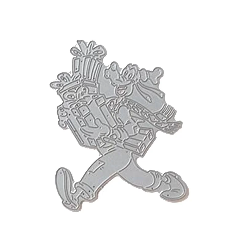 Металлические режущие штампы joyful Running Dog с подарками коробки высечки для поделок, скрапбукинга Новые высечки для тиснения