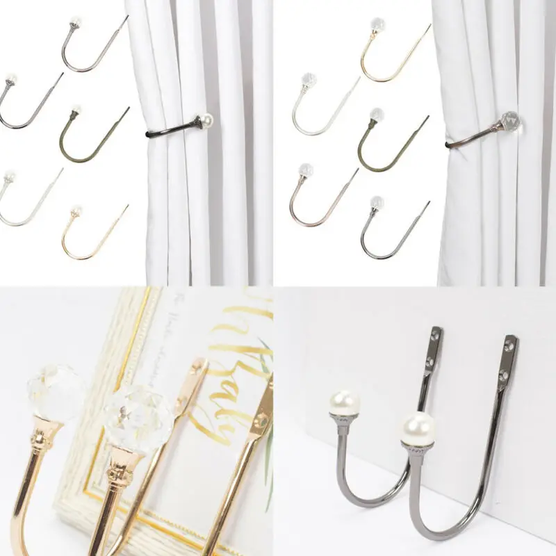 

Large Crystal/Pearl Curtain Wall Hook Large Stylsh Curtain Hold Back Tassel Holder