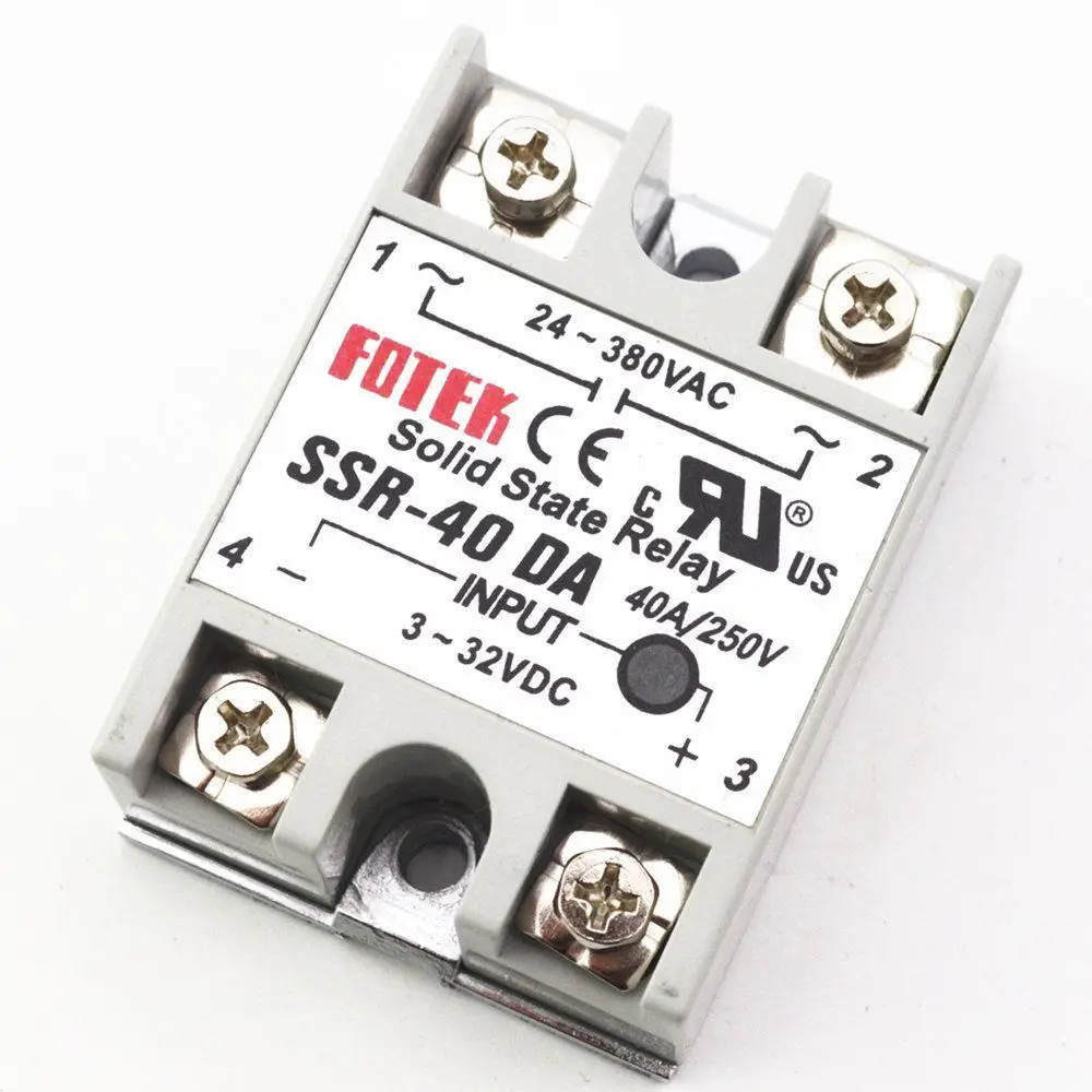 1x твердотельный релейный модуль SSR-40DA 40A 24-380 В AC 3-32 В DC вход