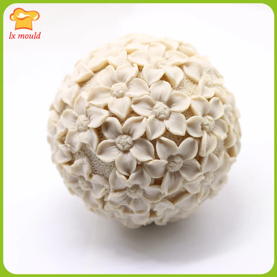 

LXYY MOULD new flower ball silicone mold ball candle mold soap