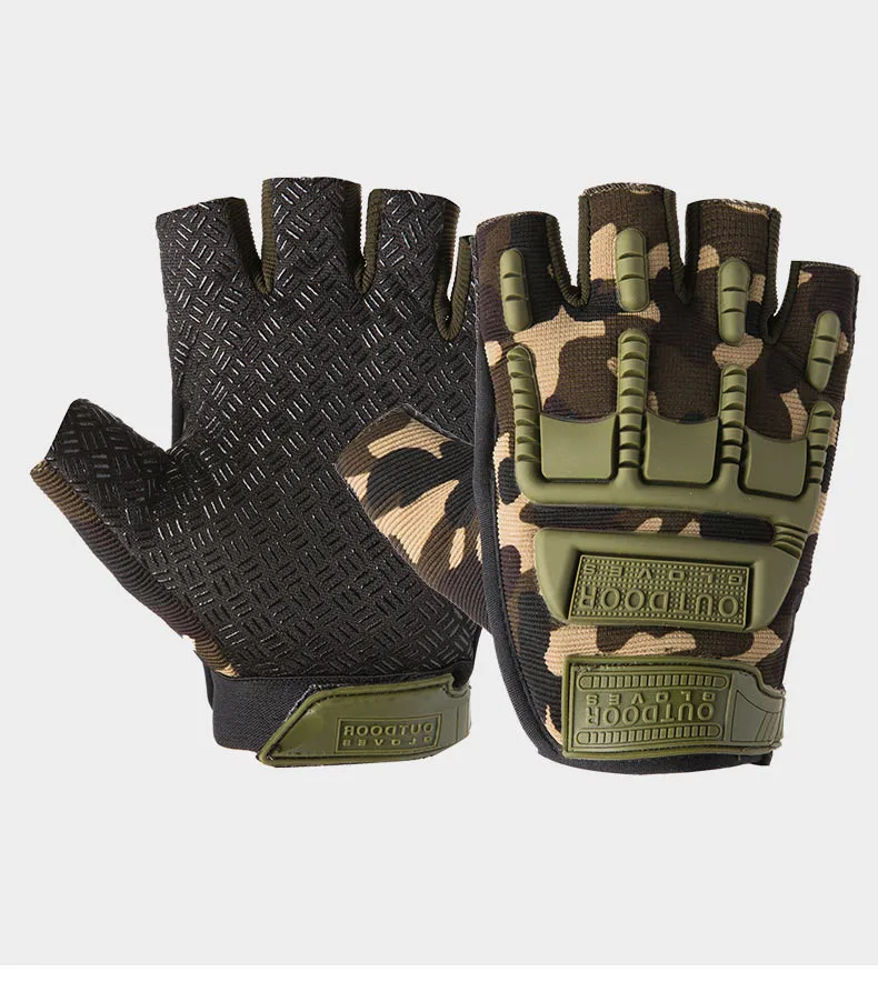 Армейские тактические перчатки без пальцев военные жесткие для страйкбола