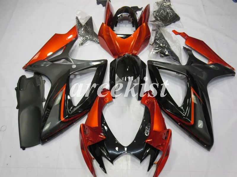 4 подарки ABS мотоцикл обтекатели комплект подходит для Suzuki GSX-R 600 750 2006 2007 06 07 GSXR600 GSXR750 оранжевый черный