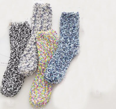 12 пара/лот, рождественские плотные носки для сна для девочек, пушистые теплые зимние мягкие носки-тапочки, носки для торта, бархатный носок кораллового цвета