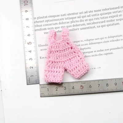 1 шт., Kawaii, милый вязаный свитер, комбинезон, платье, 1/12, кукольный домик, миниатюрные куклы, аксессуары, американская кукольная одежда, рождественский подарок - Цвет: Bib Pants 3