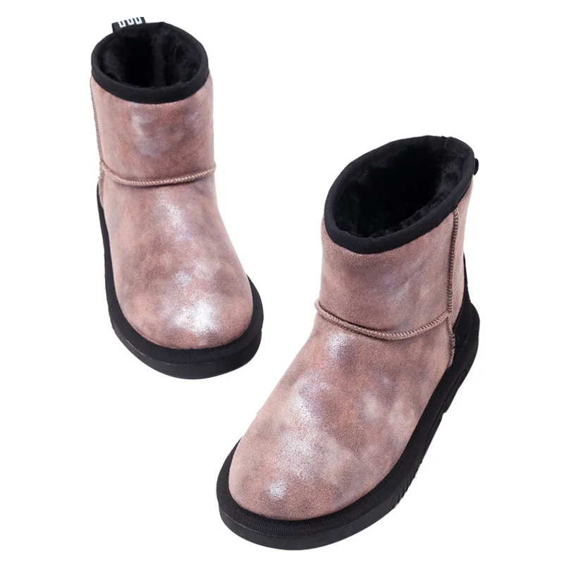 Г. Зимние женские ботильоны большого размера теплые водонепроницаемые зимние ботинки модная зимняя обувь из хлопка с плюшевой подкладкой