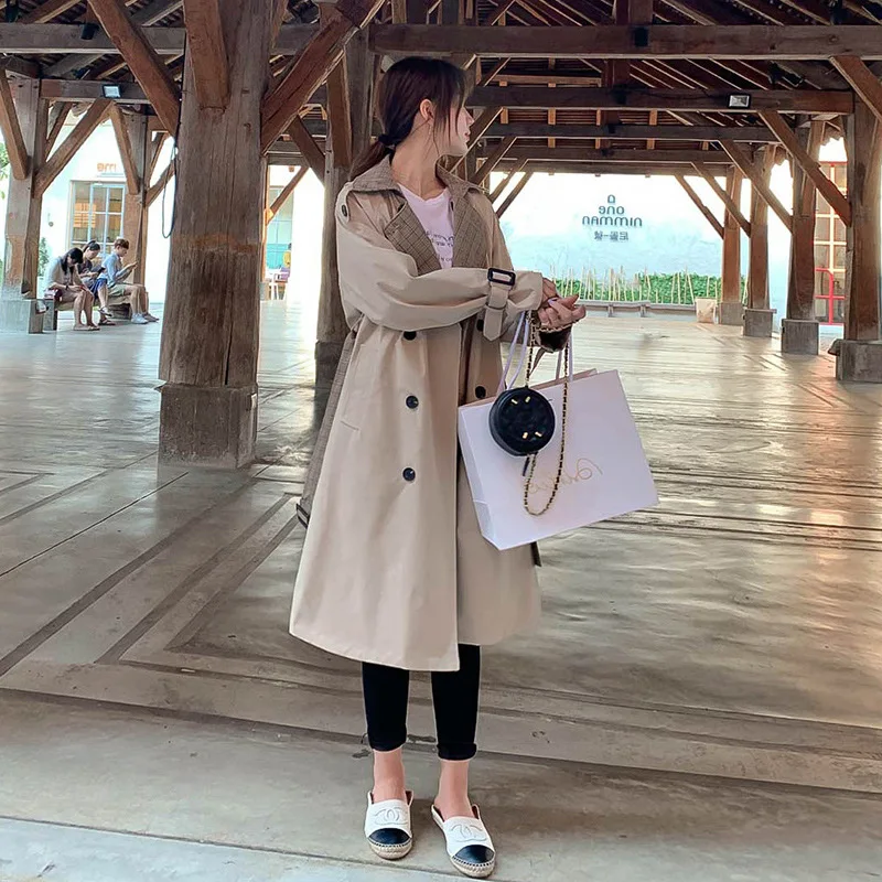 

Trench Coat Women's Mid-length 2019 Spring And Autumn New Style Fashion Cool Network Red Star Celebrity Style over-the-Knee Slim