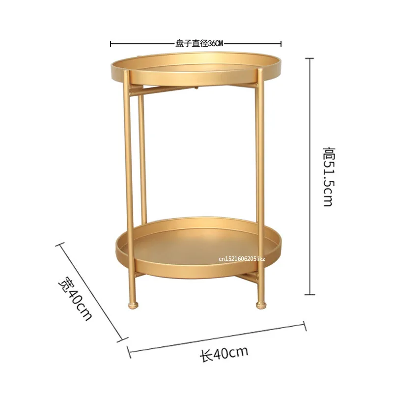 Золотой чугунный литой Мини-столик с боковым концом для чайного торта съемный поднос для спальни маленькие тумбочки книжные шкафы консольные столы 40*50 см - Цвет: A