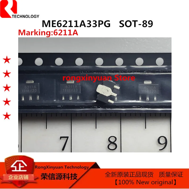 

ME6211A33PG 6211A SOT-89 3.3V ME6211A33 High Speed LDO Regulators, High PSRR, Low noise 100% New original