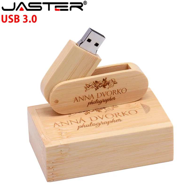 JASTER USB 3,0 с логотипом на заказ вращающийся деревянный USB флеш-накопитель Флешка карта памяти, Флеш накопитель 4 ГБ 16 ГБ 32 ГБ 64 ГБ 128 ГБ U диск