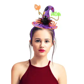 

2Pcs Hair Hoop Witch Hat Lovely Pretty Headwear Party Supplies Headbands Hair Decoration Hair Accessories for Halloween