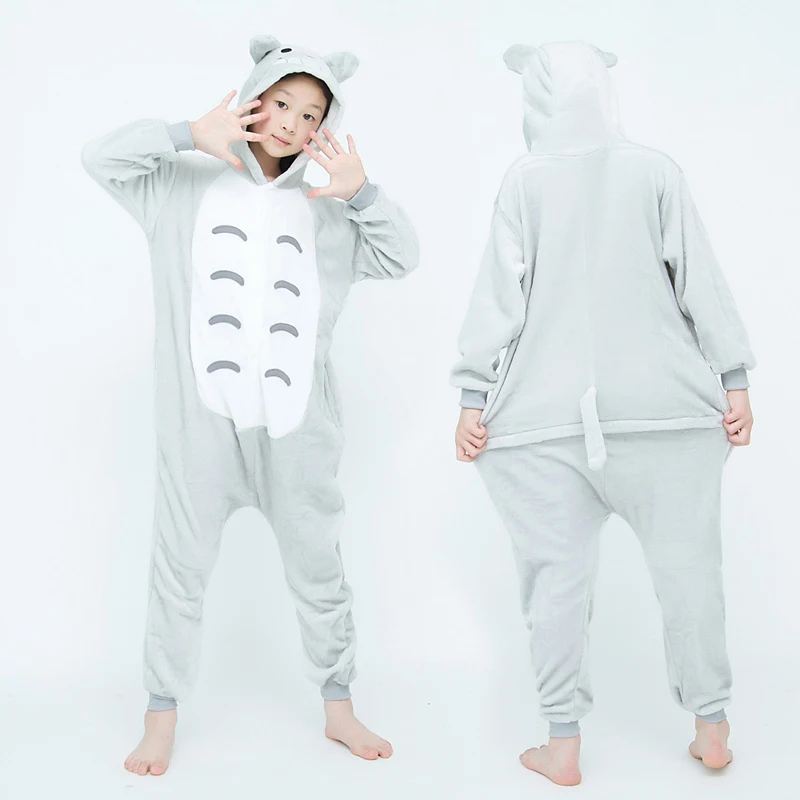 Grey Husky Children Pajamas Winter Sleepwear Onesies Boys Girls Pajama Set Cute Stitch Cartoon Animal Kids Pyjama Flannel Pijama best nightgowns