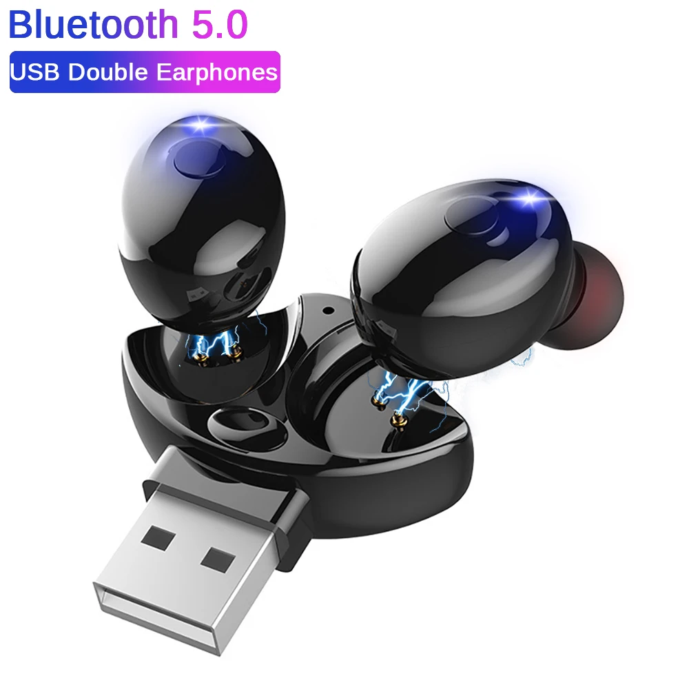 Amorno TWS Bluetooth 5,0 наушники мини Беспроводные USB наушники Спортивная стереогарнитура с микрофоном для iPhone Xiaomi для iPod