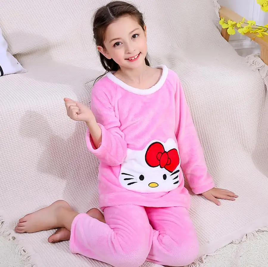 style 21 Детские пижамы из кораллового флиса; домашняя одежда; пижамные комплекты; Зимние Детские флисовые пижамы; плотная теплая фланелевая одежда для сна; одежда для отдыха для девочек - Цвет: style 21