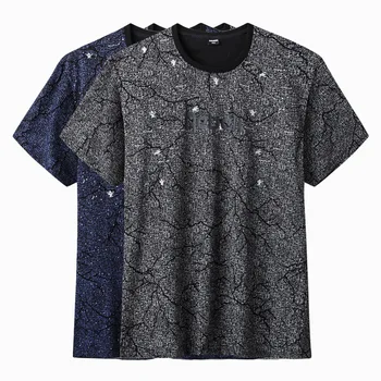 

Big Size Men's Wear Short Sleeve T Shirt Male Plus Fat plus Loose Thin Section V Collar T-shirt Shirt Male