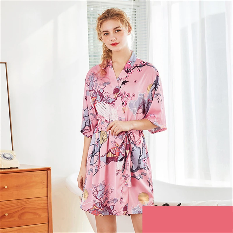 Длинный халат feminino женский Весенняя Пижама летний очаровательный для невесты