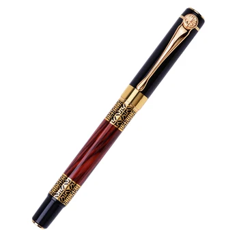 

Chinese Classical Fountain Pen Golden Metal Wood Signature Pen for Office Business Signature School Student Gift