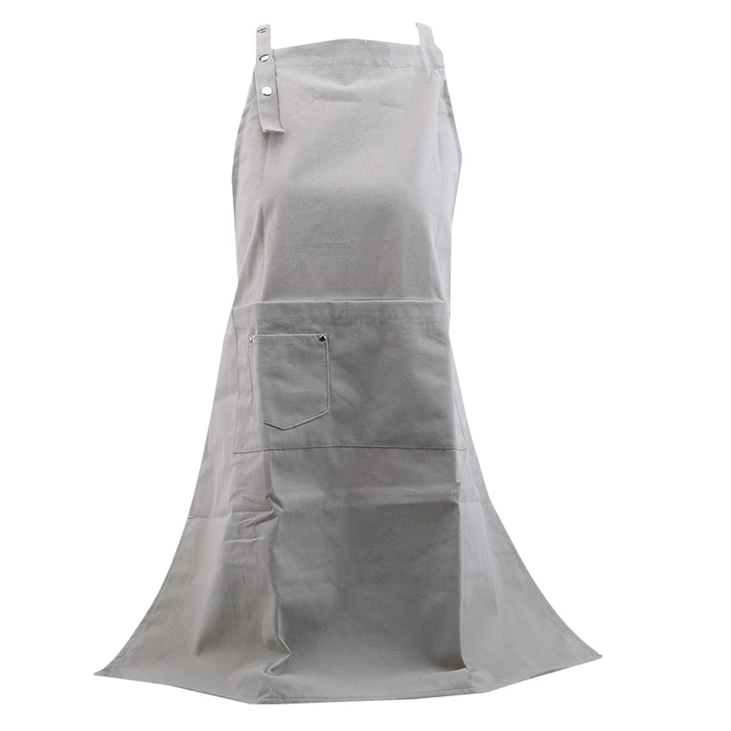 1pc Apron Waterproof Washable Cotton Linen Pockets Apron Butcher Crafts Baking Chefs Kitchen Cooking BBQ Plain Home Apron