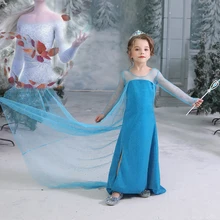 Голубое платье для девочек; детское платье Эльзы и Юрка; новогодние костюмы Анны и Эльзы для девочек; vestido infantil; платье принцессы Эльзы; Disfraz Froze