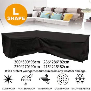 

Waterproof Outdoor Patio Garden Furniture Cover L Shape Dustproof Chair Table Sofa Protective Cover Snow Rain Mildew Resistant