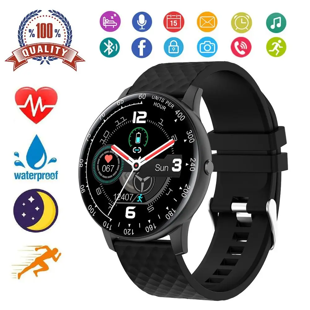 

Smart Watch for Android IOS Phone Men Women Full Touch Screen Blood Pressure Heart Rate Sleep Monitor Waterproof Smartwatch
