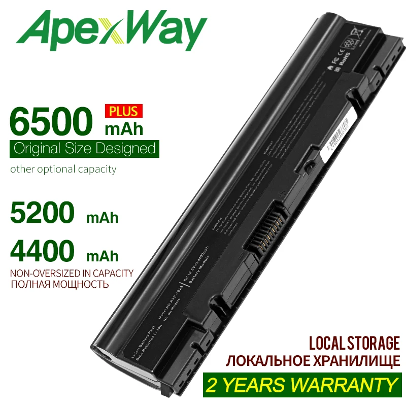 

Apexway 6 cells 6500 mah laptop battery for Asus Eee PC1025 1025C PC1025CE 1225 1225B 1225C R052 R052C 052CE 1015CX 1011CX 1015