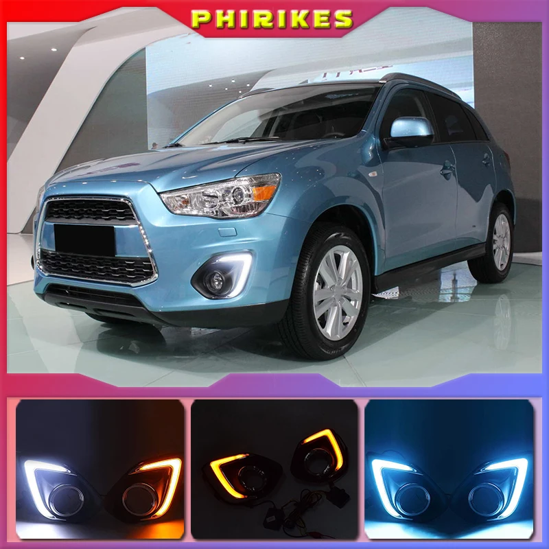 

1 Set For Mitsubishi ASX 2013 2014 2015 LED DRL COB Daytime Running Lights Daylight Waterproof Fog Head Lamp with Signal