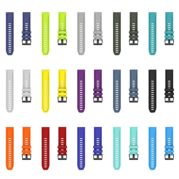

WatchBands Quick Release Pin Buckled Adjustable Stainless Steel Silicone Wristwatch Bands Replacement Accessories for Garmin