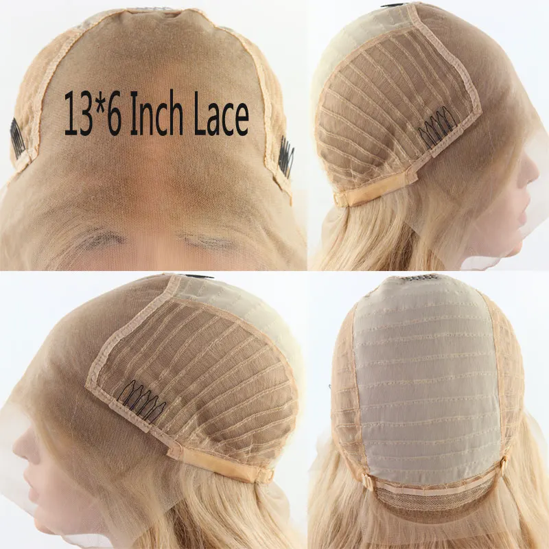 Bombshell Blonde 13*6 Inch Lace Synthetic Lace Front Wig Natural Wave Hand Tied Heat Resistant Fiber Hair For White Women Wigs