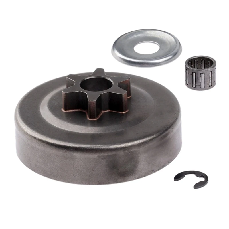 

Chainsaw Clutch Drum Sprocket 3/8 6T Washer E-Clip Kit For STIHL MS170 180 Parts Clutch drum sprocket washer E-shaped kit