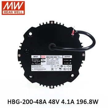 

MEAN WELL HBG-200-48A 196W 4.1A 48V circular LED Driver bay/Stage/spot light LED Power Supply Current Adjustable waterproof IP65
