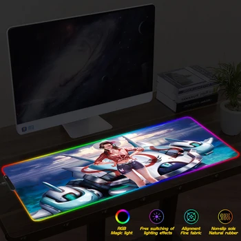 

Cartoon mouse pad Gaming RGB Large Mouse Pad Gamer Big Mat Computer pad Led Backlight XXL Mause Keyboard Desk For DOTA LOL