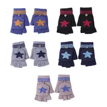 2 шт. зимние Утепленные перчатки на палец, лыжные перчатки, Мультяшные звезды, муфта для рук