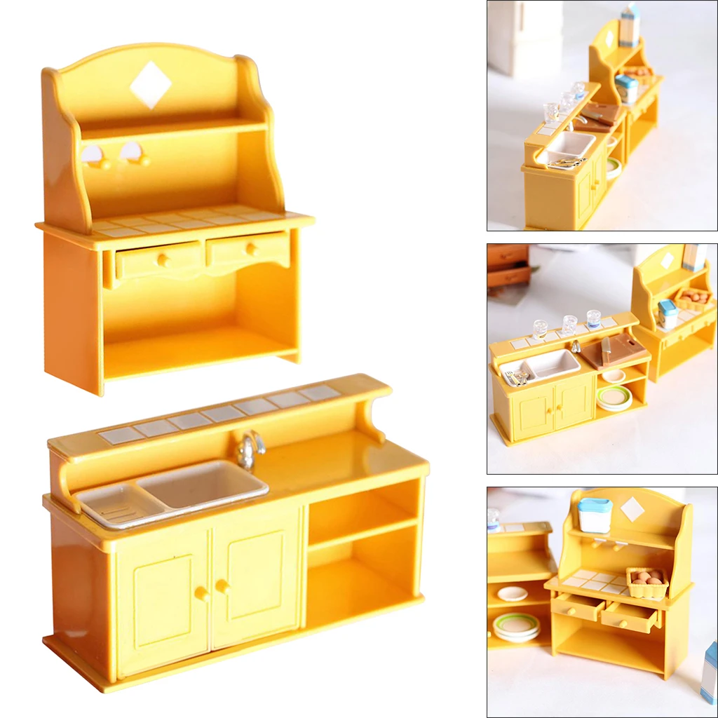 Muebles modernos en miniatura de plástico para cocina, conjunto de muebles para casa de muñecas a 1/12 o OB11, accesorio para muñecas|Muebles de juguete| - AliExpress