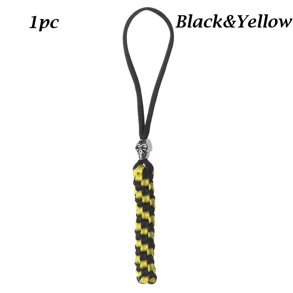 Black Yellow 1 шт., нейлоновая цепочка с узлом для кемпинга, инструмент для выживания, веревка, украшения, нож, кулон, брелок для ключей, инструменты DIY, 7 нитей - Цвет: Black Yellow