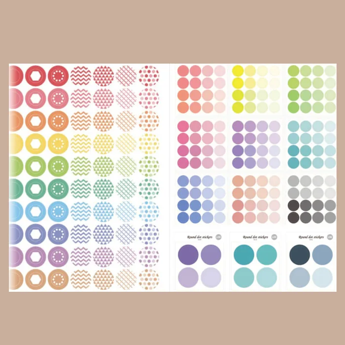 

2PCS\SET Gradient Colored \ Cute Dot \ Circle Mark Symbol \ Seal Sticker DIY Gradient Basic Style Material Decoration Sticker