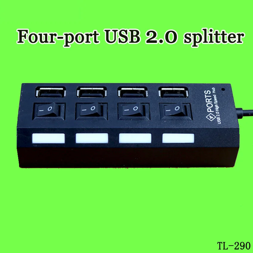 Usb-концентратор 4-портовый концентратор Высокоскоростной мультиинтерфейс 2,0 концентратор вкл/выкл независимый индикатор переключения света четырехбитный сплиттер адаптер