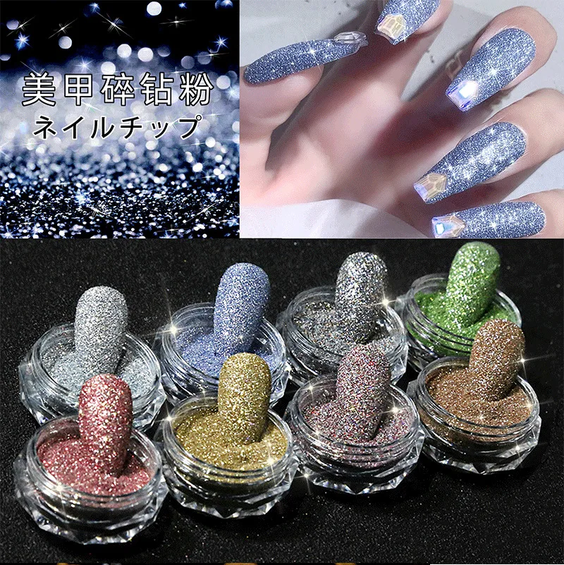 

8 Jars/Set Nail Glitter Pixie Nails Crystal Micro Beads Multicolor AB 3D Nail Art Rhinestone Powder For Nail Art Decoration Dust