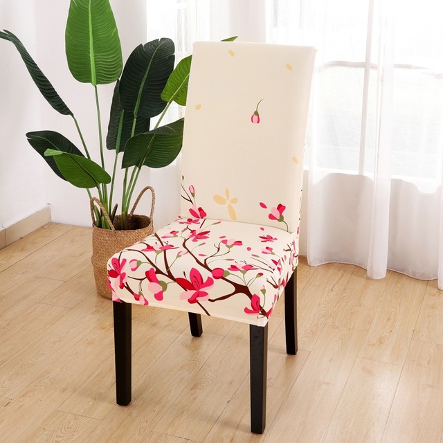 Series Chair Cover for Dining Room Banquet Hotel Kitchen Spandex Stretch Print Chair Covers Removable Washable Seat Decor