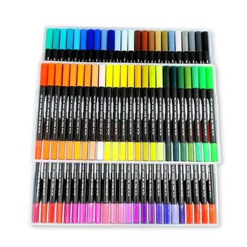 

120 Dual Tip Brush Pen Felt Tip Pen Dual Tips Coloring Brush Fineliner Color Pens Art Painting Watercolor Pen for Coloring Manga
