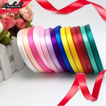 

Mix Color 10 Rolls 6mm New Elegant Colorful Satin Ribbon Wedding Party Craft Sewing Decorations Packaging Hair Accessories DIY