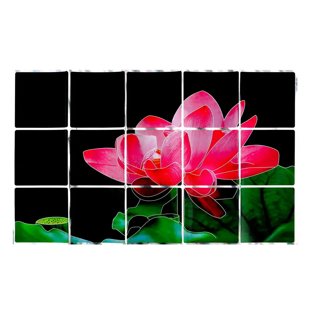 1pcs Waterproof Flower Pattern Aluminum Copper Foil Sticker Oil Proof Kitchen wall stickers home decor decoration |