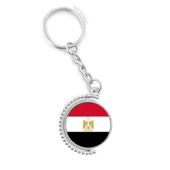 

Egypt National Flag Africa Country Rotatable Key Chain Ring Keyholder